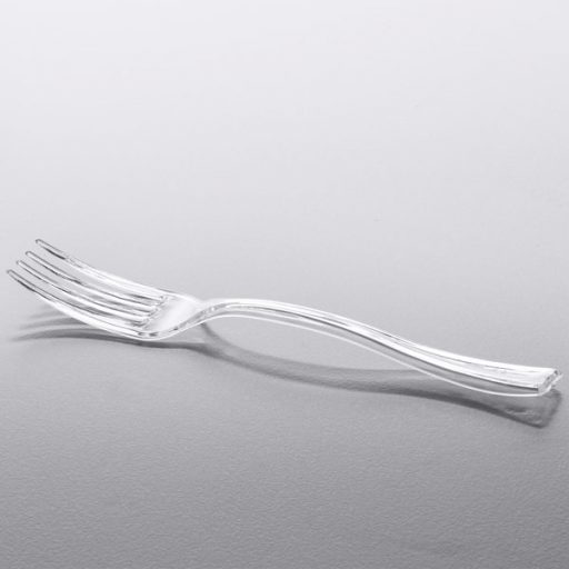 clear mini tasting fork