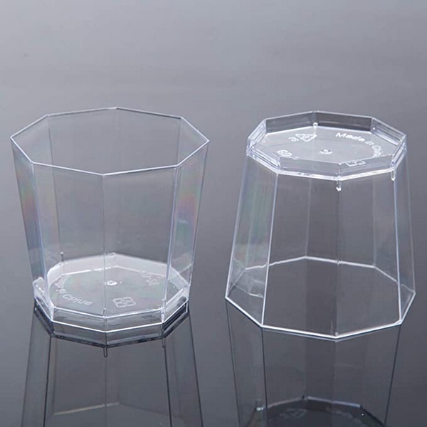 Octagon Disposable Plastic Dessert Cups