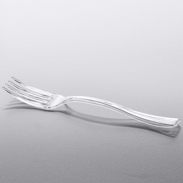 clear mini tasting fork